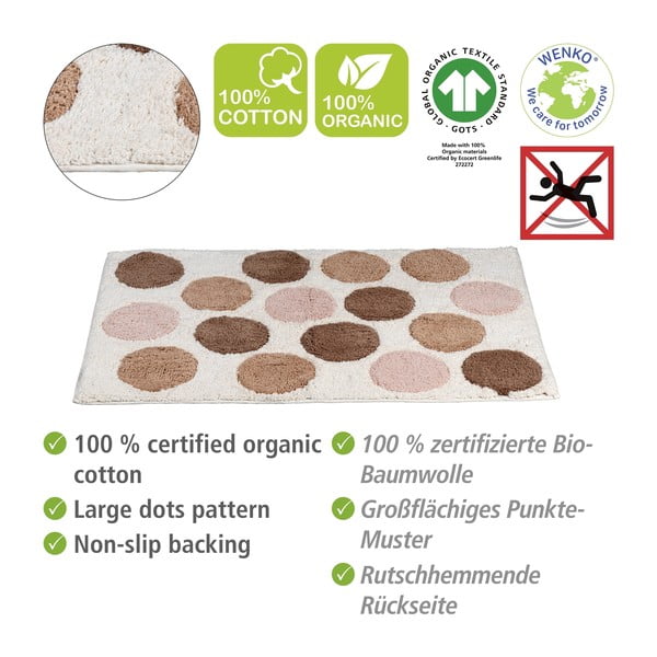 Covoraș de baie maro-bej din bumbac organic 60x90 cm Tibet – Wenko-image-2