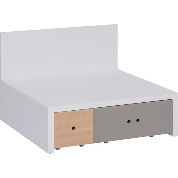 Modul canapea Vox Custom, alb-gri-culoarea lemnului