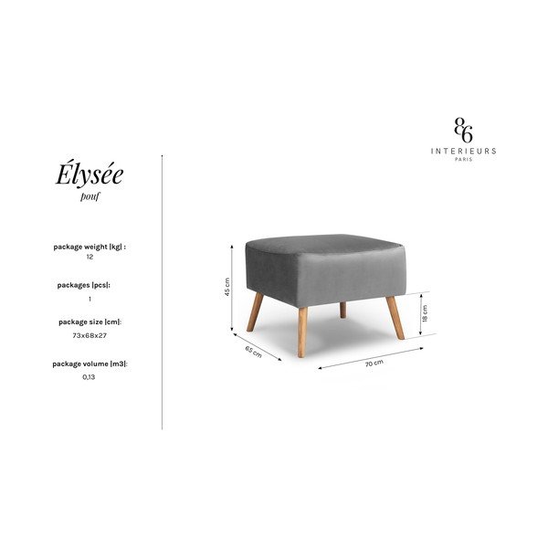 Taburet cu tapițerie de catifea Interieur 86 Elysée, verde închis-image-2