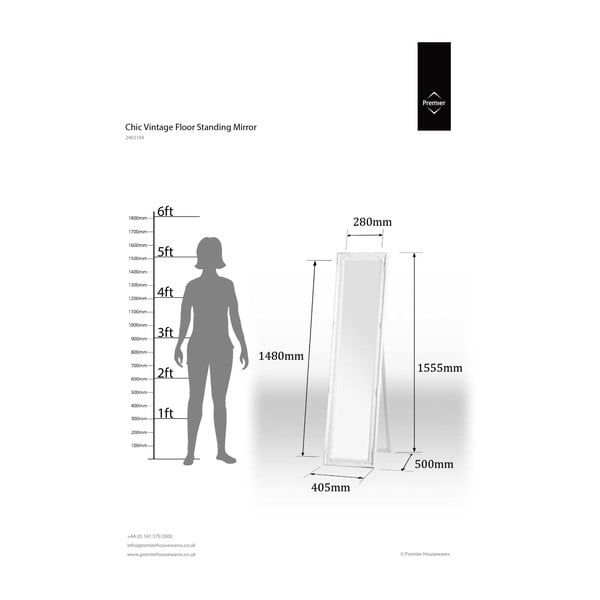Oglindă de podea 40x160 cm Chic – Premier Housewares-image-2