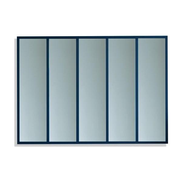 Oglindă cu lemn de stejar Another Brand Panels, gri - albastru