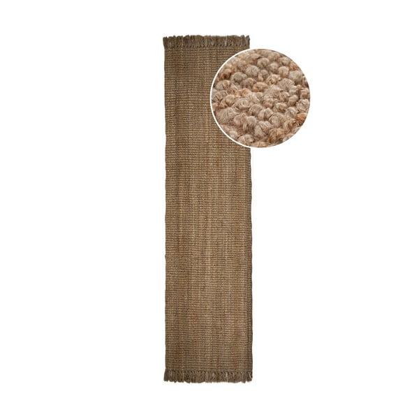 Covor din iută Flair Rugs Jute, 60 x 230 cm, maro