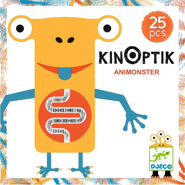 Puzzle magnetic, cu iluzie optică Djeco „Animonster”-image-1