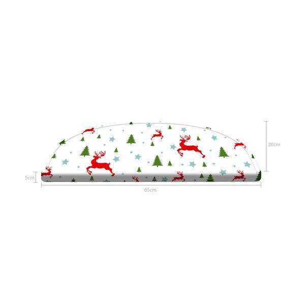 Covorașe pentru scări roșii/albe în set de 16 bucăți 65x20 cm Christmas Deer and Tree - Vitaus-image-4