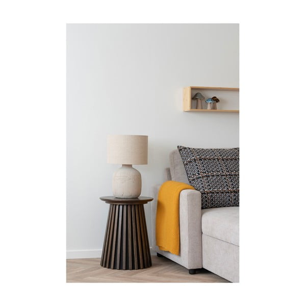 Pătură galbenă din bumbac reciclat tricotată 130x170 cm Santos – House Nordic-image-1