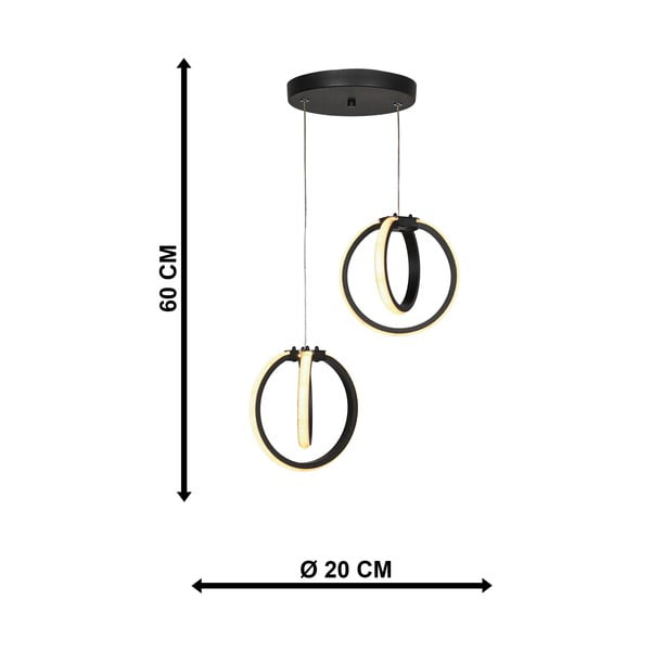 Lustră neagră LED din metal ø 20 cm Sezen – Squid Lighting-image-4