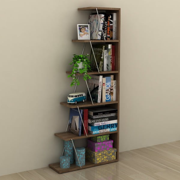 Bibliotecă cu aspect de lemn de nuc Rafevi Tars Mini-image-1