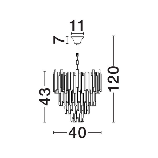 Lustră aurie din metal cu abajur din cristal ø 40 cm Grane – Nova Luce-image-4