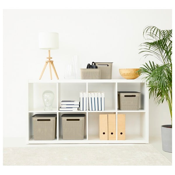 Coș de depozitare din plastic reciclat alb Brisen - Rotho-image-1