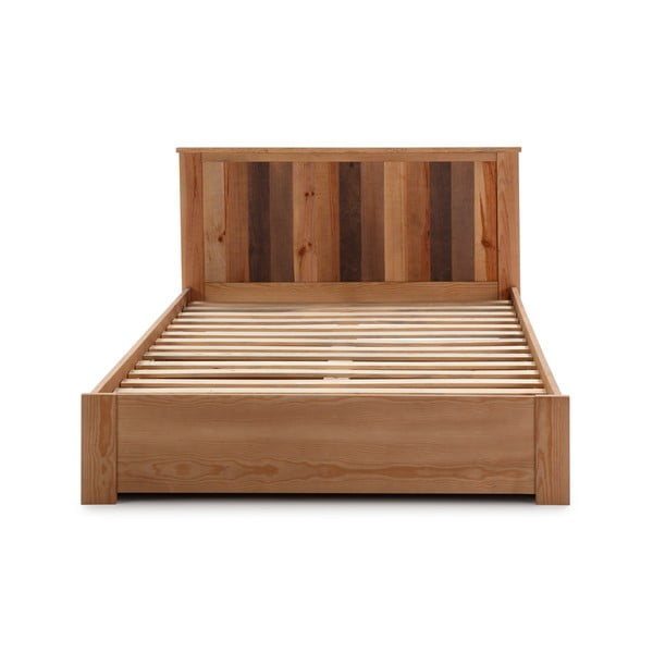 Pat matrimonial natural cu somieră 140x190 cm Maude – Marckeric-image-2