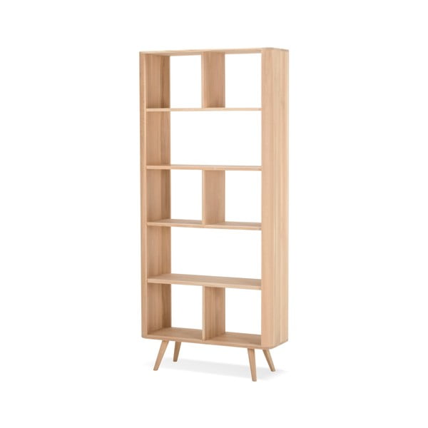 Bibliotecă din lemn de stejar Gazzda Ena, 90 x 35 x 200 cm-image-1
