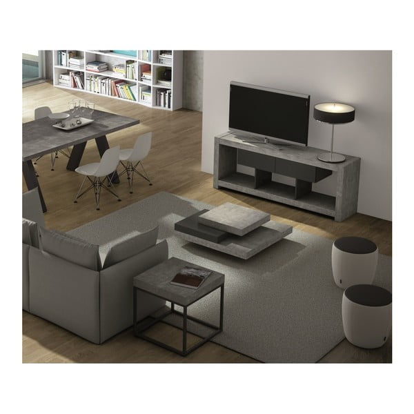 Măsuță de cafea TemaHome Slate, cu aspect de beton - negru-image-2