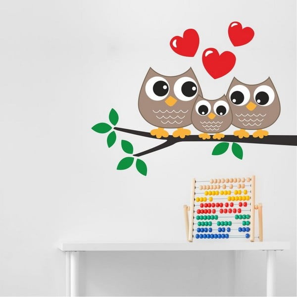 Autocolant decorativ pentru perete Owl Family