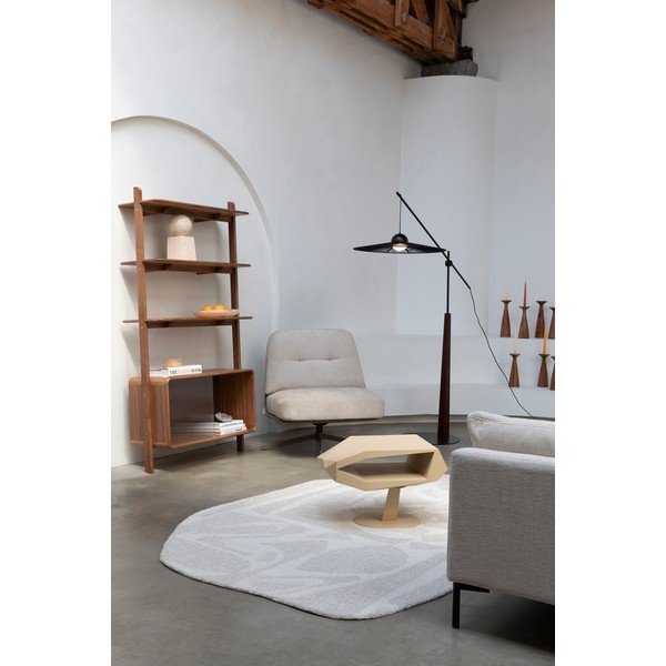 Bibliotecă maro din lemn de frasin cu ușă glisantă 90x180x35 cm Rise – Zuiver-image-3