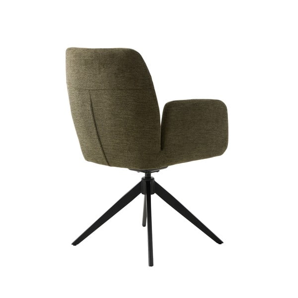 Scaun de sufragerie verde cu cotiere tapițat Roxana – Unique Furniture-image-4