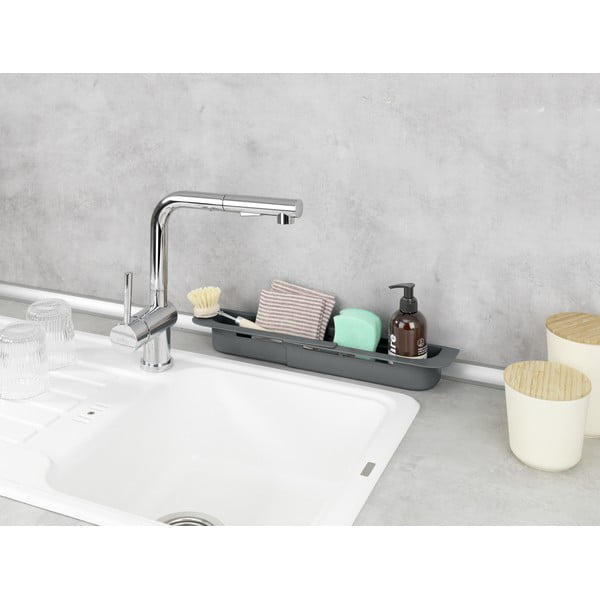 Scurgător telescopic pentru chiuvetă gri din plastic 49,5x8,5 cm Fino – Wenko-image-4