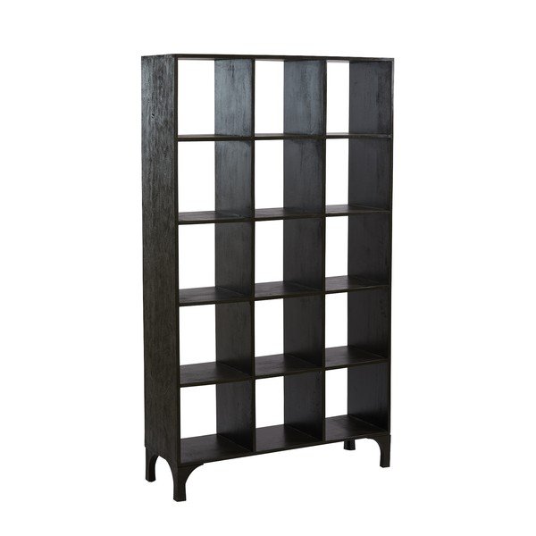 Bibliotecă neagră din lemn  de mango 106x190 cm Rayna – Light & Living-image-3