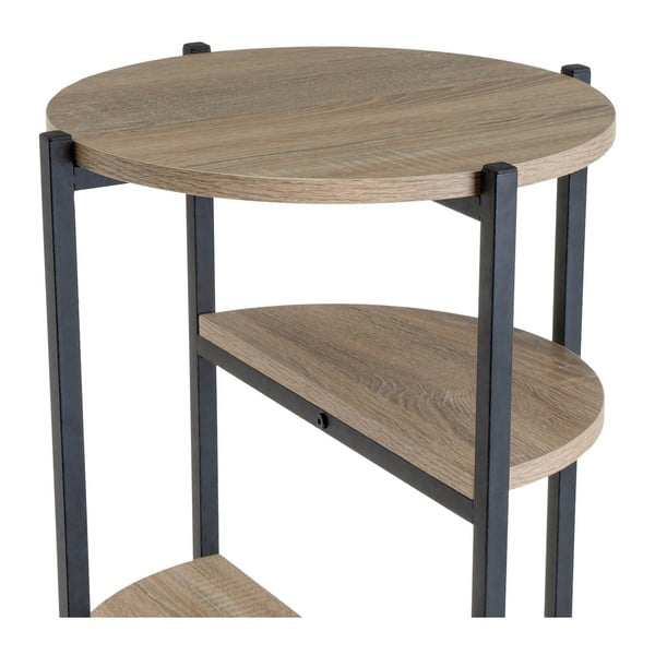 Etajeră neagră/în culoare naturală cu aspect de lemn de stejar 40x110 cm – Casa Selección-image-2