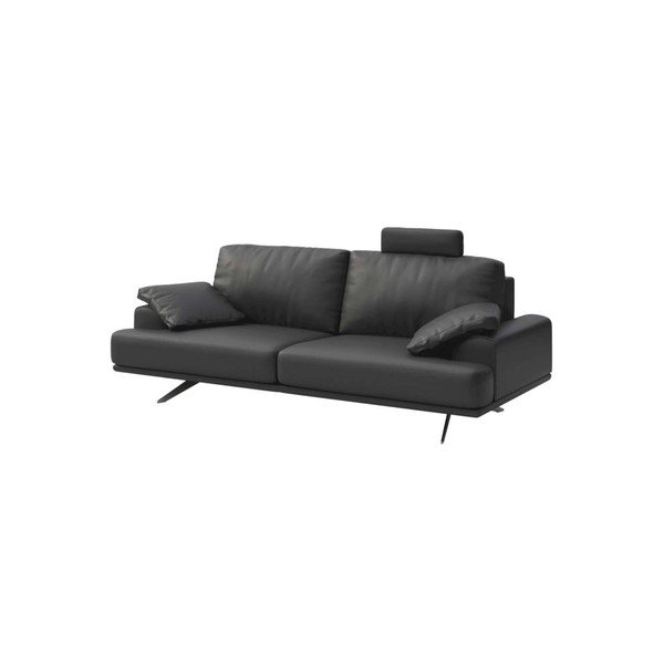 Canapea gri închis cu tapițerie din piele 220 cm Prado – MESONICA-image-2