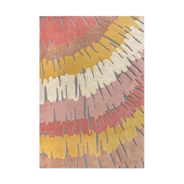 Covor Flair Rugs Woodgrain, 160x230 cm, roz-galben