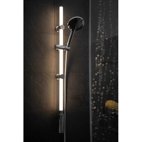 Tijă de duș argintie de montat pe perete 74 cm LED – Wenko-image-2