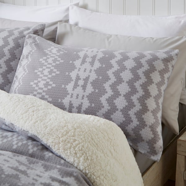 Lenjerie de pat din fleece gri 200x200 cm Alpine - Catherine Lansfield-image-2