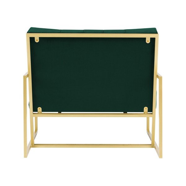 Fotoliu Mazzini Sofas BONO cu structură metalică, auriu - verde-image-4