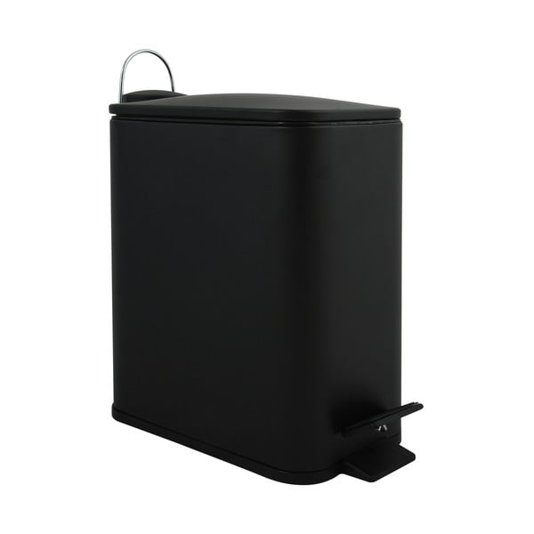 Coș de gunoi negru mat cu pedală din oțel 5 l   Erik – Spirella