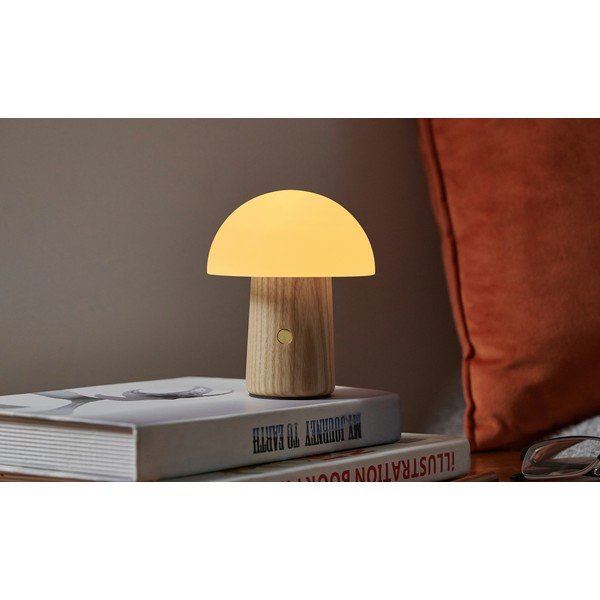 Veioză cu luminozitate reglabilă și abajur din sticlă (înălțime 13 cm) Alice – Gingko-image-1