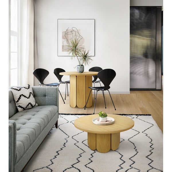 Masă dining cu aspect de lemn de stejar Woodman Soft, ø 98 cm-image-2