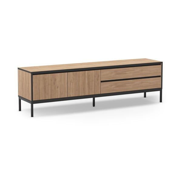 Masă TV în culoare naturală cu aspect de lemn de stejar 180x55 cm Lorenza – Marckeric-image-2