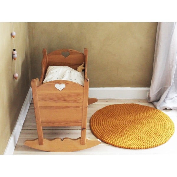 Covor cu bile din lână Wooldot Ball Rugs, ⌀ 90 cm, galben muștar-image-2
