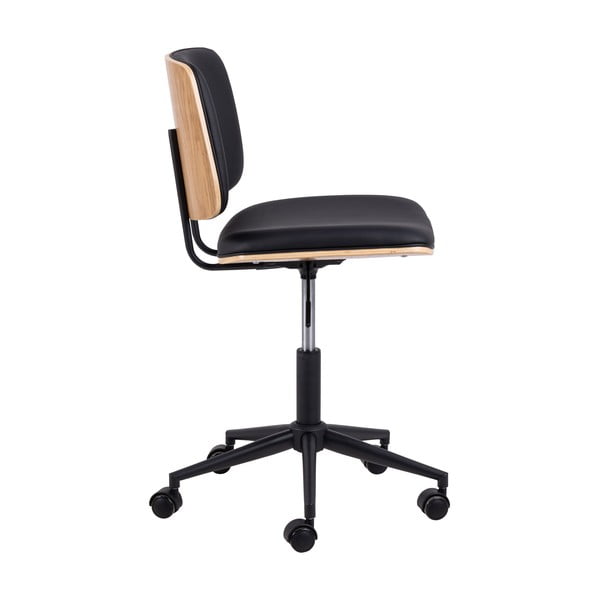 Scaun de birou negru din imitație de piele Owen – Actona-image-3