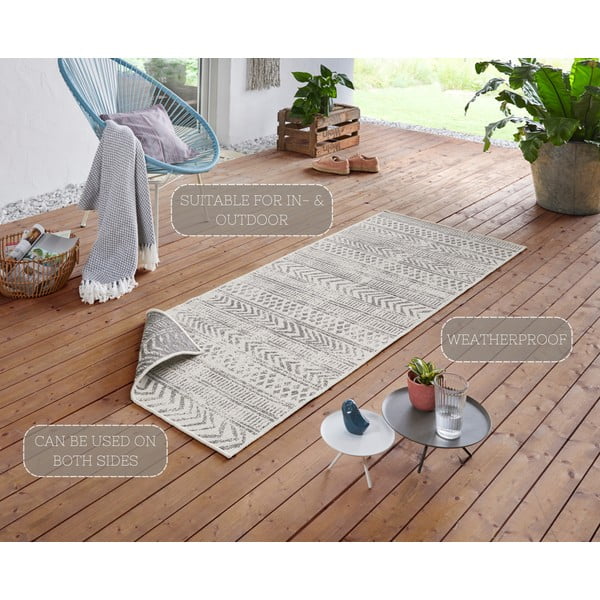 Covor adecvat pentru exterior NORTHRUGS Biri, 80 x 350 cm, gri-crem-image-4