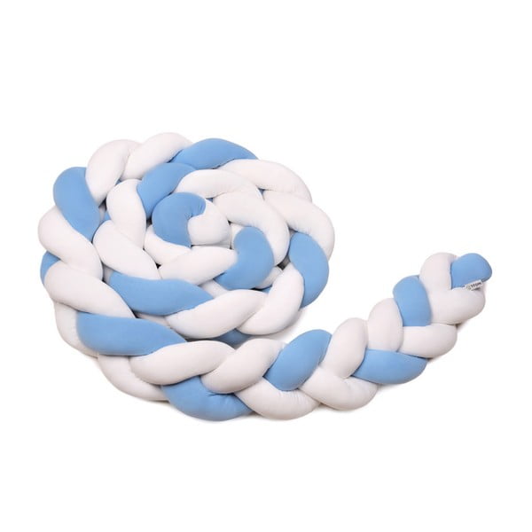 Protecție tricotată din bumbac T-TOMI, lungime 220 cm, alb - albastru