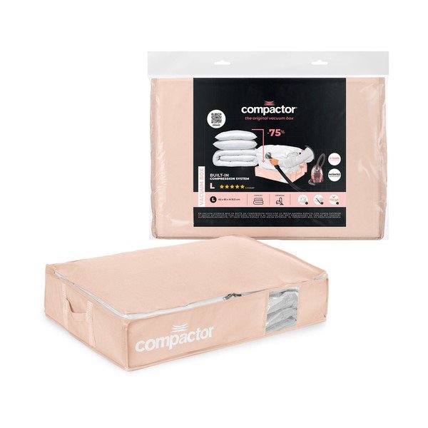 Cutie de depozitare sub pat din plastic cu vacuum 65x45x15,5 cm Pink Edition – Compactor-image-4