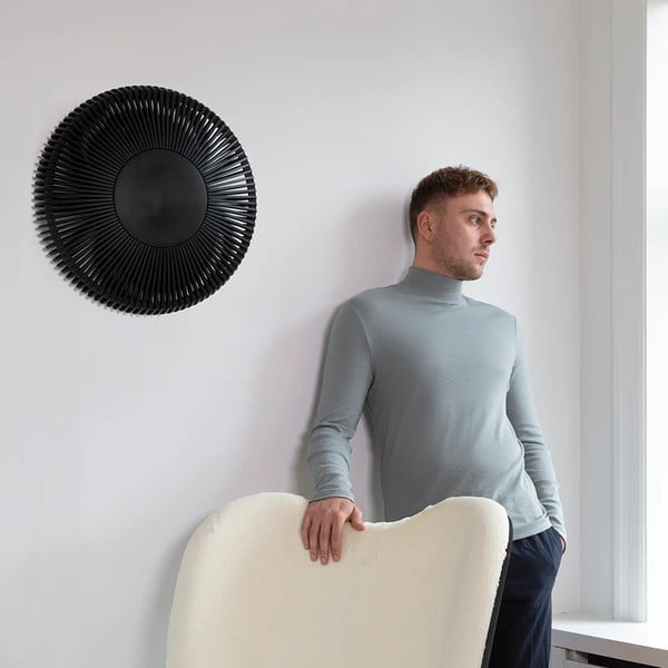 Plafonieră neagră din lemn masiv de stejar cu abajur din lemn ø 35 cm Clava Up – UMAGE-image-1