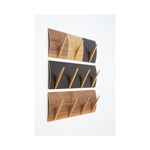 Cuier de perete din lemn masiv Woodman Rack Black Oak Large-image-3