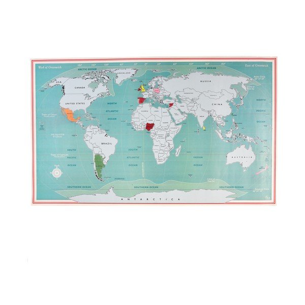 Hartă 87x52 cm pentru răzuire World Map – Rex London