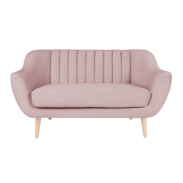 Canapea cu 2 locuri Micadoni Home Vincente, roz