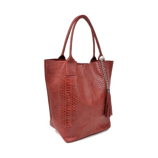 Geantă shopper din piele Renata Corsi Lola, roșu-image-2