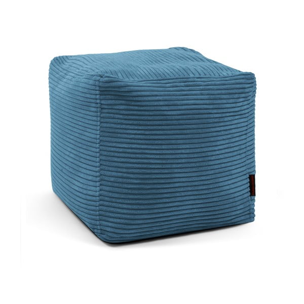 Fotoliu bean bag albastru cu tapițerie din catifea reiată Up! MooG – SLOWDOWN