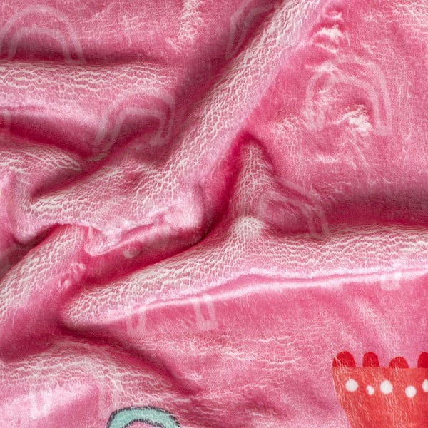 Pătură pentru copii roz din microfibră 140x110 cm Hola – Moshi Moshi-image-1