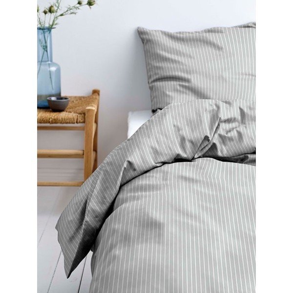 Lenjerie de pat din bumbac ranforce pentru pat single Södahl Common, 140 x 220 cm, gri-image-1