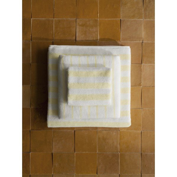 Prosoape galben-deschis/albe 2 buc. din bumbac organic din frotir 30x50 cm Arto – Blomus-image-1