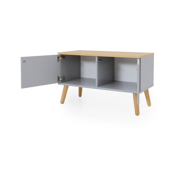 Comodă în decor de stejar Tenzo Dot, gri-image-3