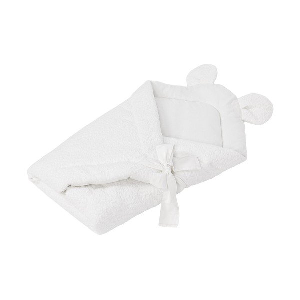 Păturică de înfășat albă din material bouclé 35x65 cm – Meowbaby-image-1