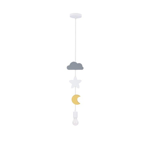 Lustră galbenă/albastru-deschis cu abajur textil Single – Candellux Lighting-image-1