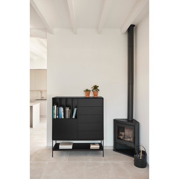 Dulap negru 120x140x45 cm Platt – Teulat-image-1