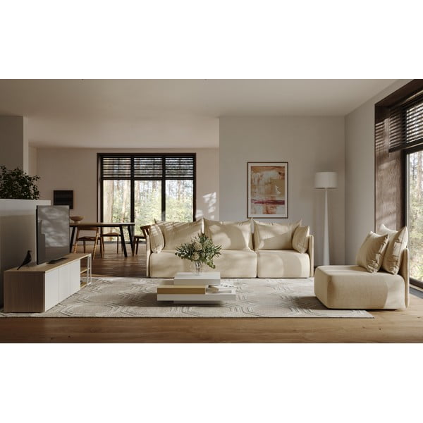 Modul pentru canapea crem (cu colțar pe partea dreaptă) Dune – TemaHome-image-1